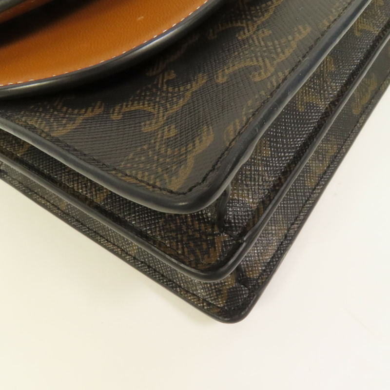 CELINE 塗層帆布Tripmphe Wallet On Strap金扣肩背袋-12