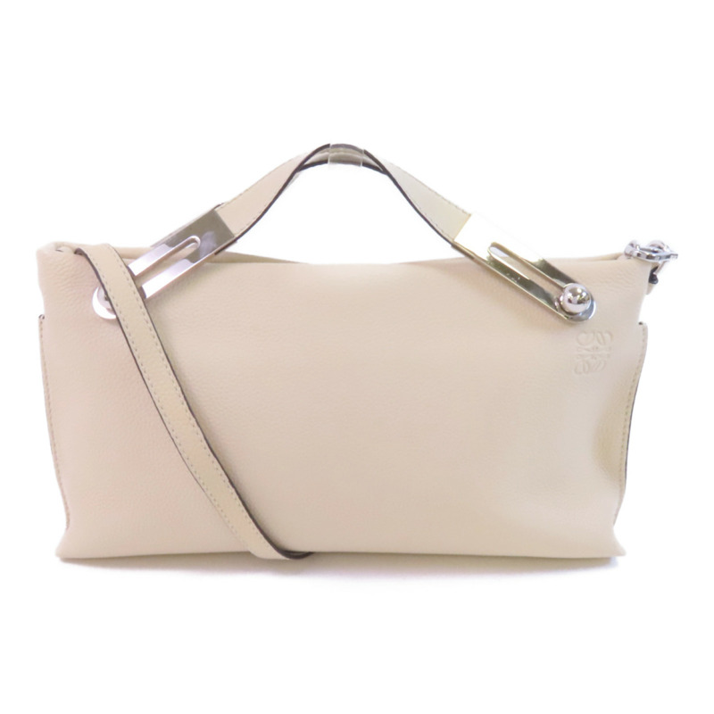 LOEWE 牛皮皮革Missy銀扣手挽肩背兩用袋-0