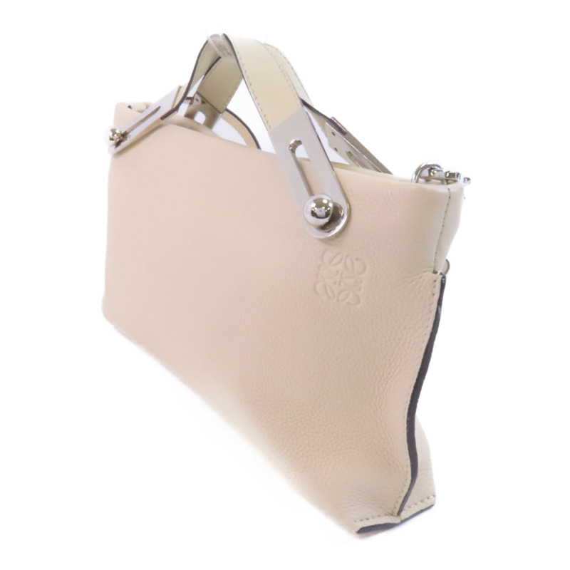 LOEWE 牛皮皮革Missy銀扣手挽肩背兩用袋-2