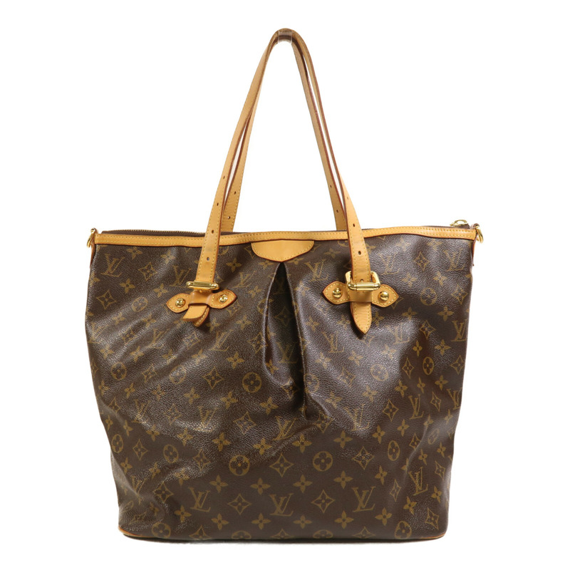 LOUIS VUITTON Monogram Palermo GM金扣手挽肩背兩用袋棕色-1