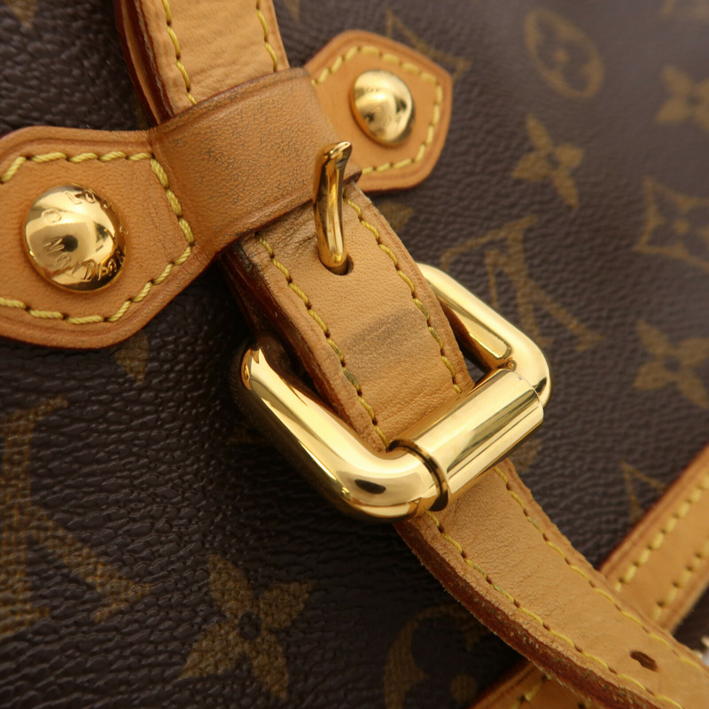 LOUIS VUITTON Monogram Palermo GM金扣手挽肩背兩用袋棕色-11