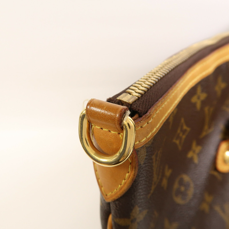 LOUIS VUITTON Monogram Palermo GM金扣手挽肩背兩用袋棕色-15