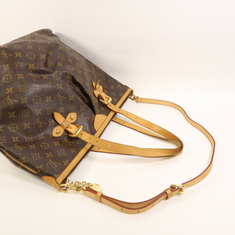 LOUIS VUITTON Monogram Palermo GM金扣手挽肩背兩用袋棕色-16