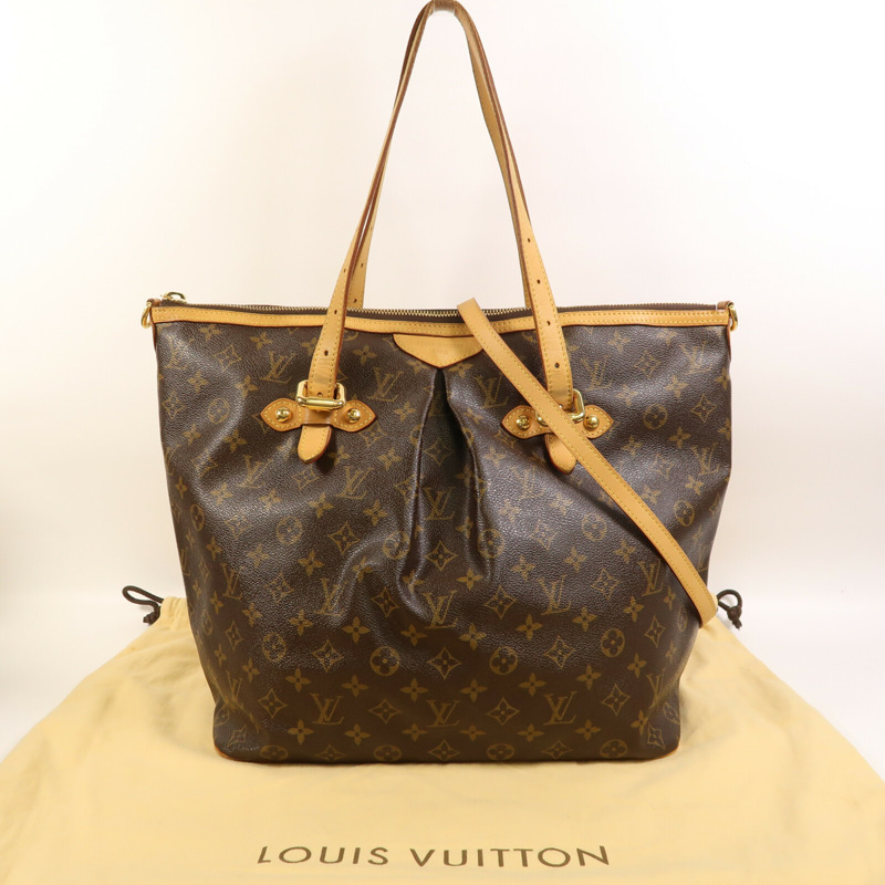 LOUIS VUITTON Monogram Palermo GM金扣手挽肩背兩用袋棕色-22