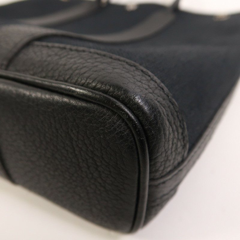 HERMES Negonda皮革/帆布Garden File PM銀扣手挽肩背兩用袋-4