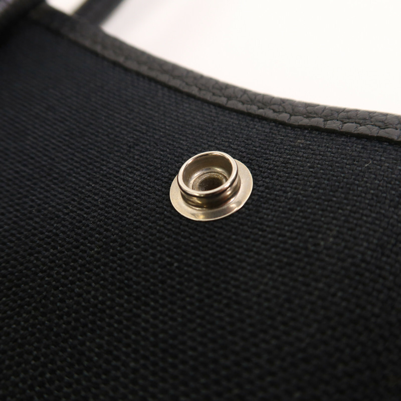 HERMES Negonda皮革/帆布Garden File PM銀扣手挽肩背兩用袋-11