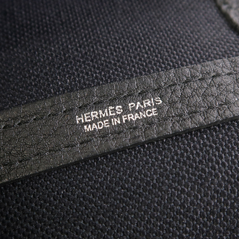 HERMES Negonda皮革/帆布Garden File PM銀扣手挽肩背兩用袋-15