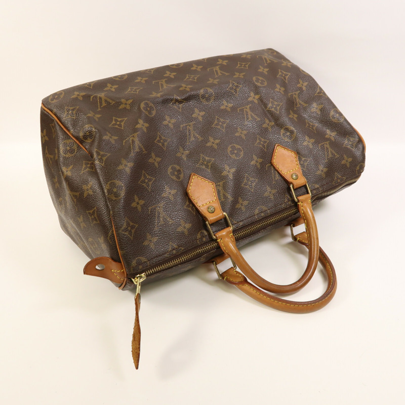 LOUIS VUITTON Monogram Speedy 35金扣手挽袋-8
