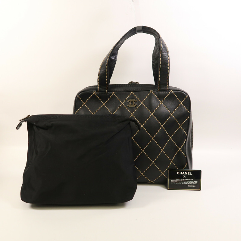 CHANEL 牛皮皮革Vintage Wild Stitch手挽袋-18