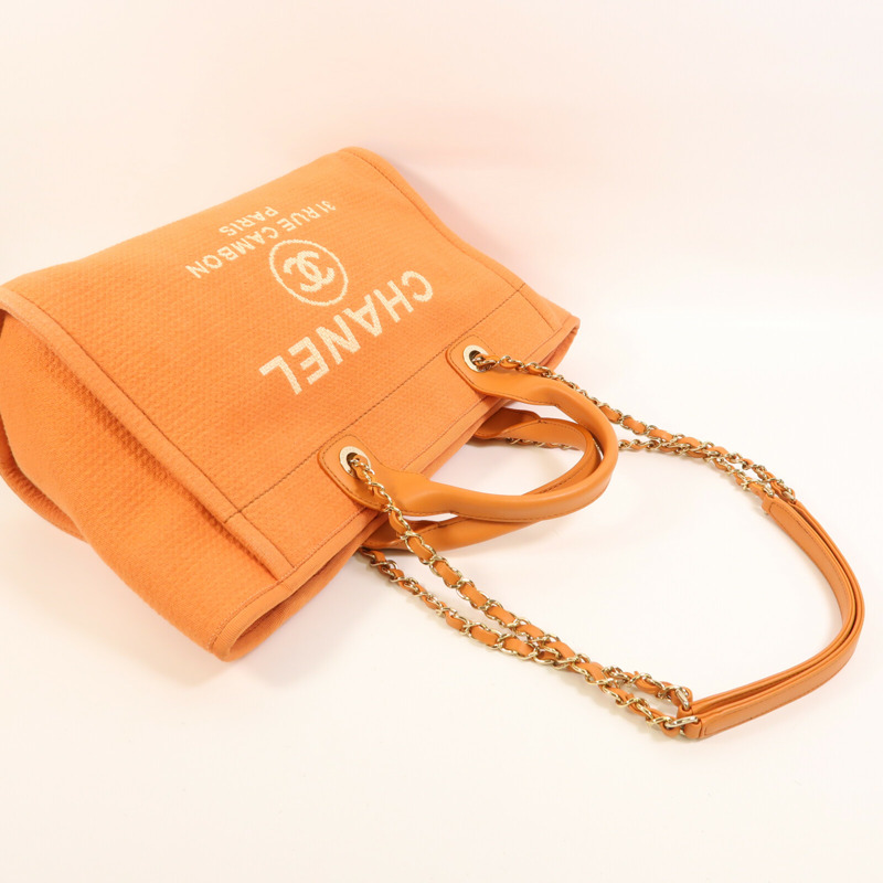 CHANEL 帆布Deauville Tote金扣手挽肩背兩用袋-8
