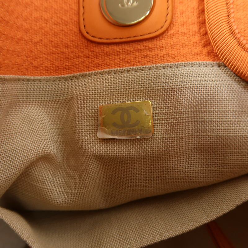 CHANEL 帆布Deauville Tote金扣手挽肩背兩用袋-16