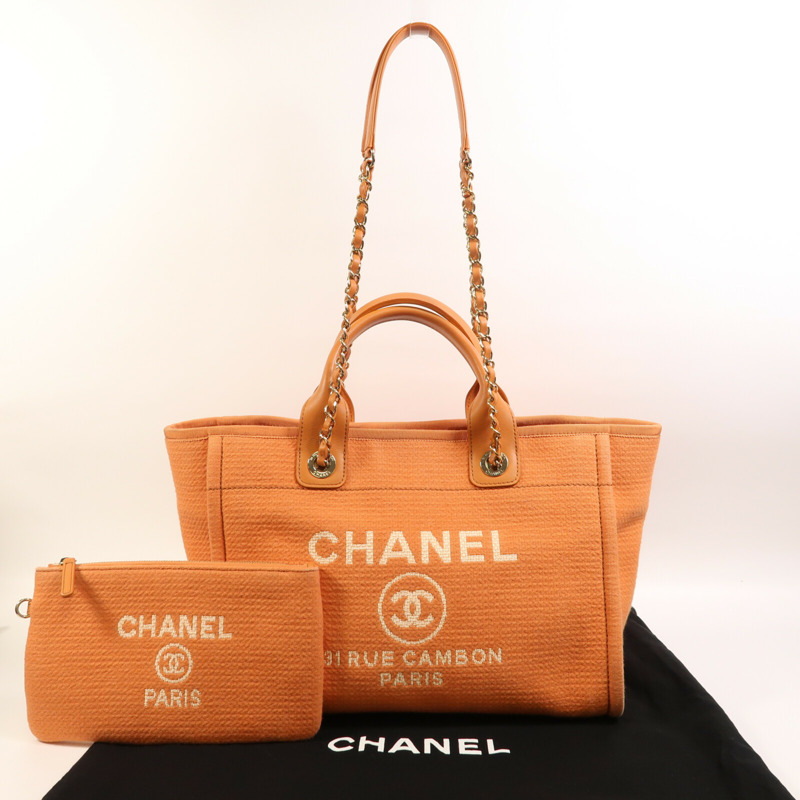 CHANEL 帆布Deauville Tote金扣手挽肩背兩用袋-20