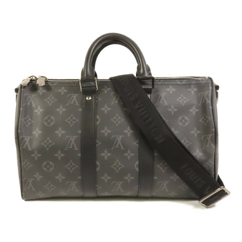 LOUIS VUITTON Monogram Eclipse Keepall Bandouliere 35手挽肩背兩用袋