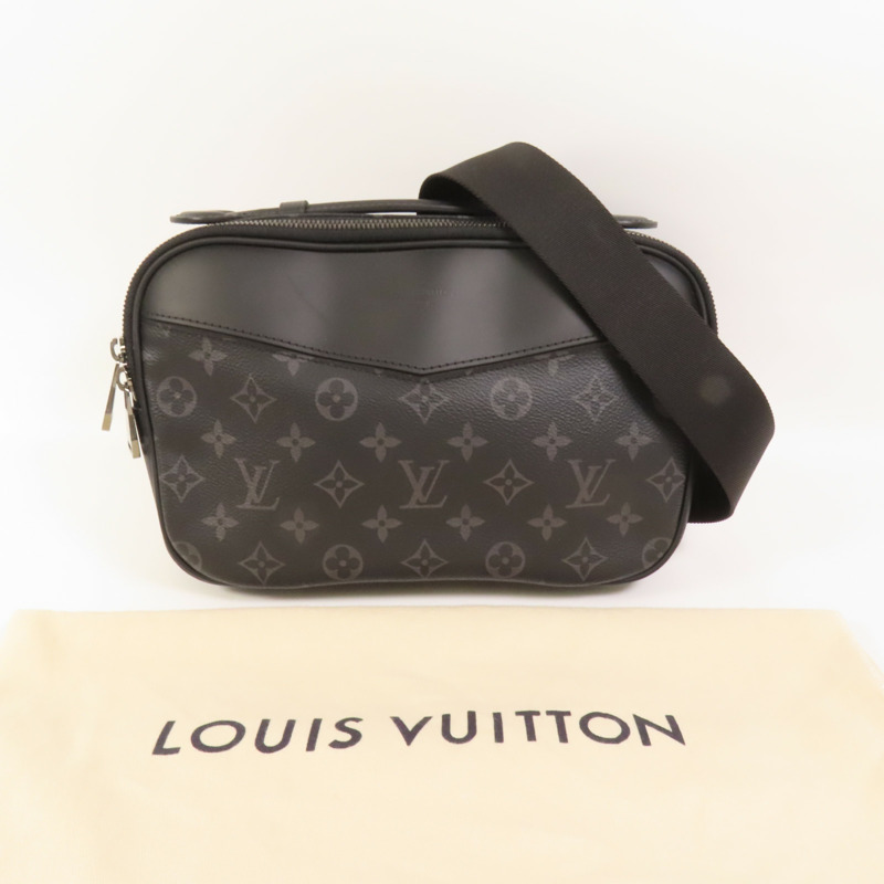 LOUIS VUITTON Monogram Eclipse Bum Bag銀扣手挽肩背兩用袋-12