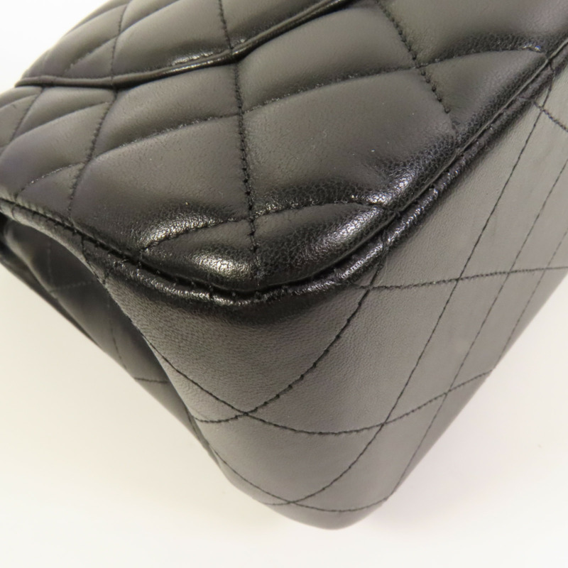 CHANEL 羊皮皮革Large Classic銀扣鏈帶肩背袋-13