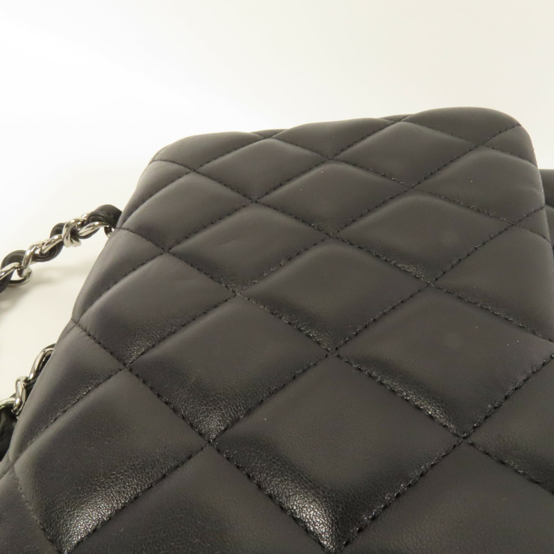 CHANEL 羊皮皮革Large Classic銀扣鏈帶肩背袋-15