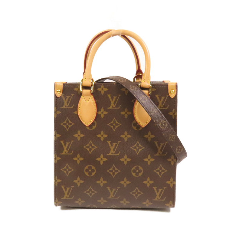 LOUIS VUITTON Monogram Sac Plat BB金扣手挽肩背兩用袋-0