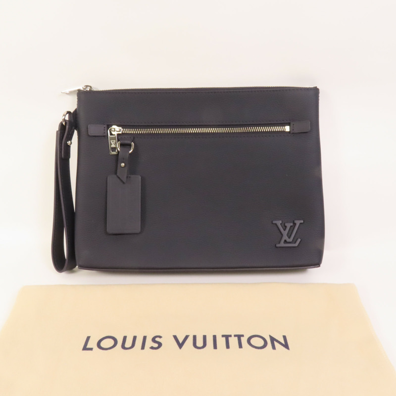 LOUIS VUITTON 牛皮皮革Takeoff Pouch銀扣手拿包-10