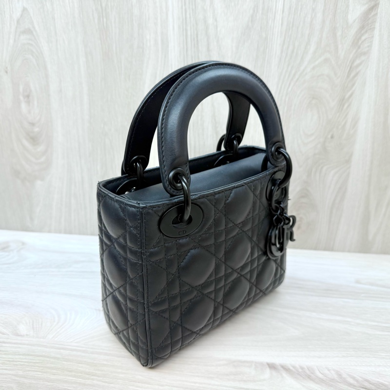 DIOR黑色啞光小牛皮LADY DIOR MINI黛妃M0505SLOI-4