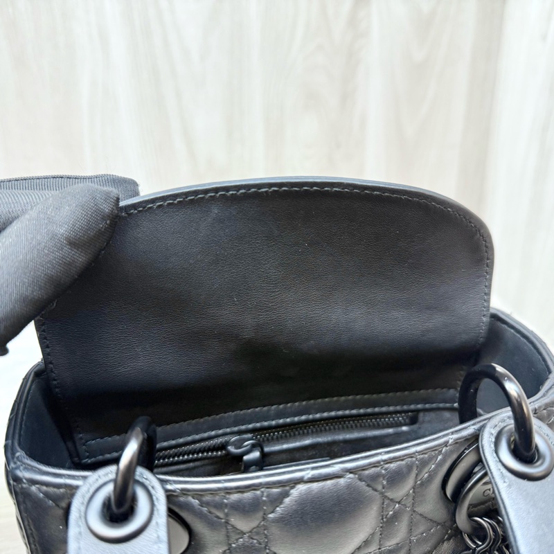 DIOR黑色啞光小牛皮LADY DIOR MINI黛妃M0505SLOI-10