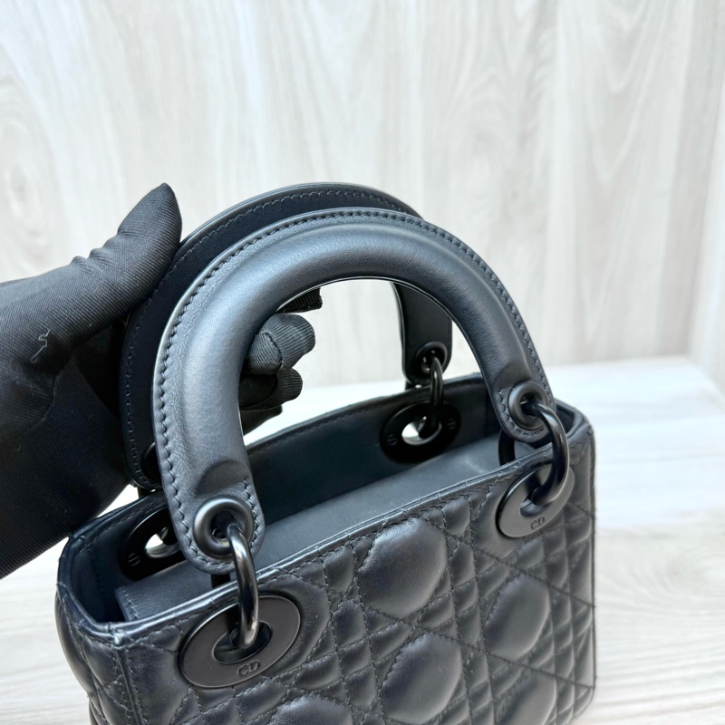 DIOR黑色啞光小牛皮LADY DIOR MINI黛妃M0505SLOI-13