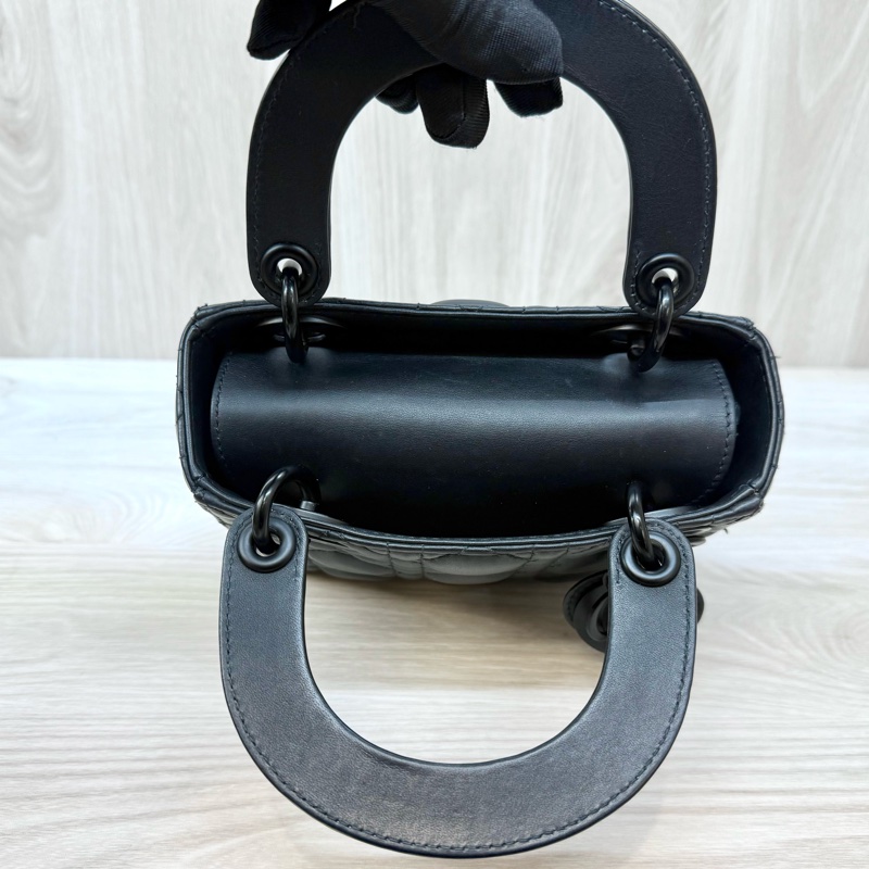 DIOR黑色啞光小牛皮LADY DIOR MINI黛妃M0505SLOI-15