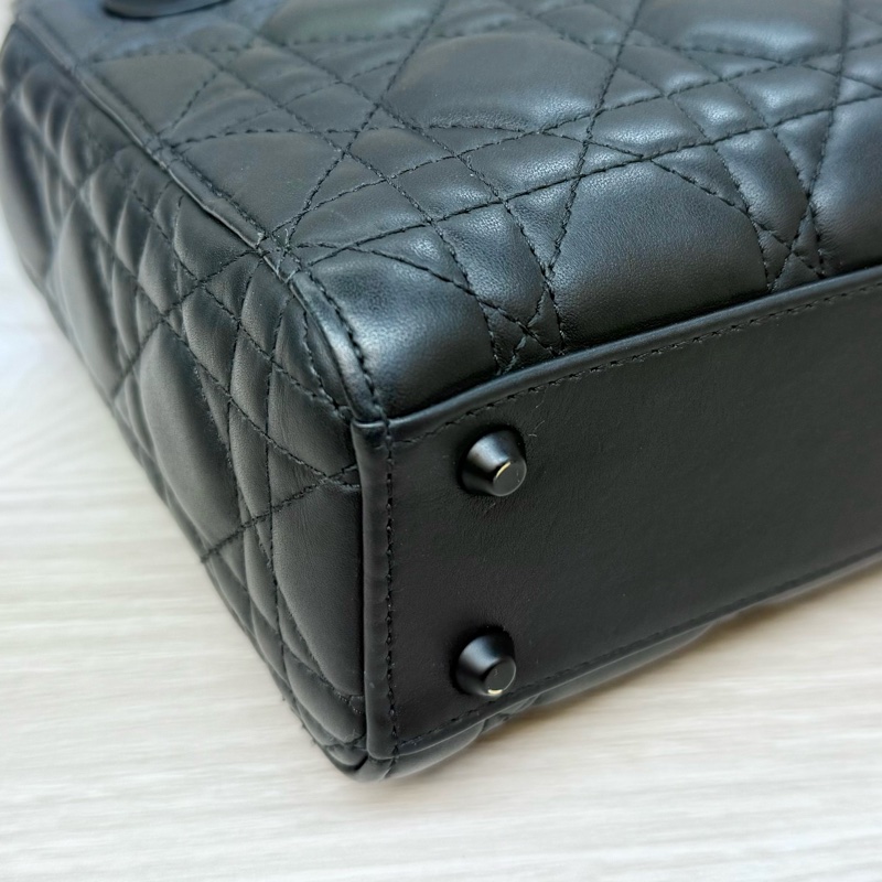 DIOR黑色啞光小牛皮LADY DIOR MINI黛妃M0505SLOI-16