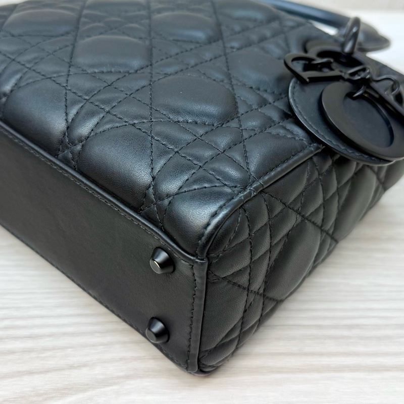 DIOR黑色啞光小牛皮LADY DIOR MINI黛妃M0505SLOI-17