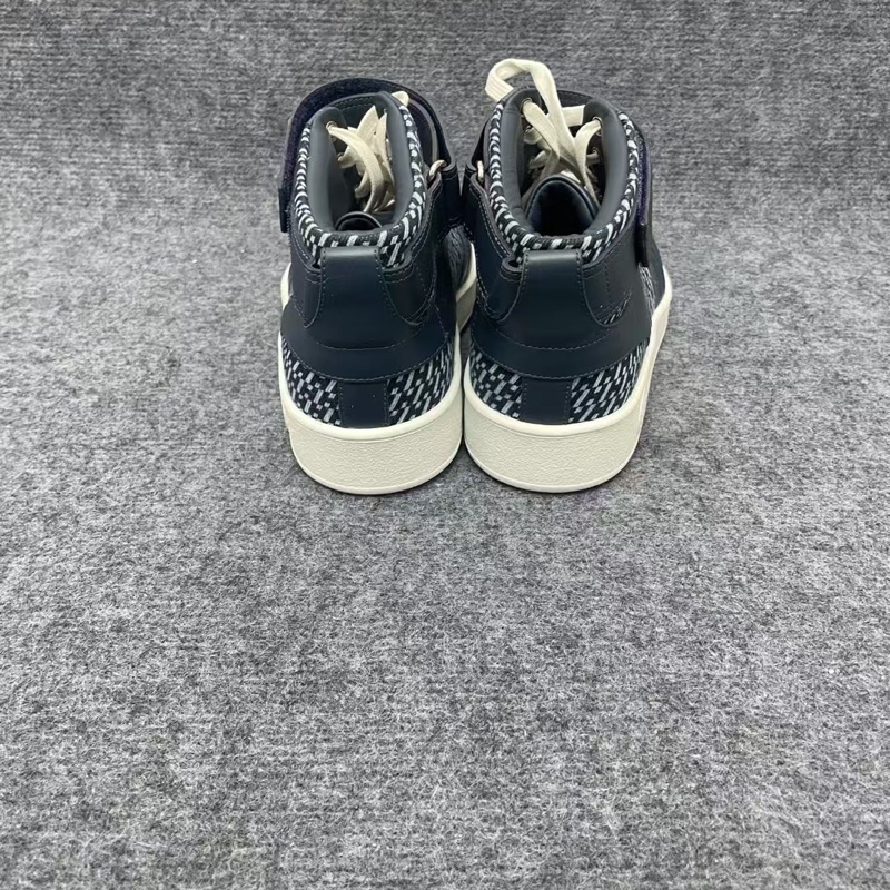 HERMES愛馬仕 Freestyle 皮革 高幫系帶時尚板鞋藍色 42.5 碼閒置未使用-2