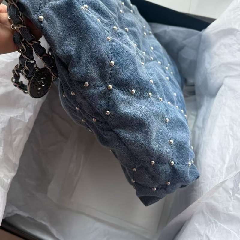 全新全配🈶25年購證❤️ 香奈兒 #22bag #牛仔 #小號 #丹寧-2