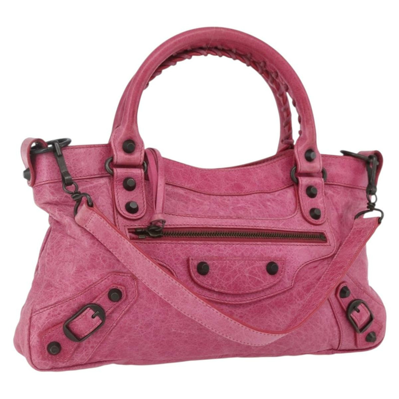 【日本直送】BALENCIAGA The Town 手提包 皮革 2way 粉紅色 103208 Auth am10166V-0