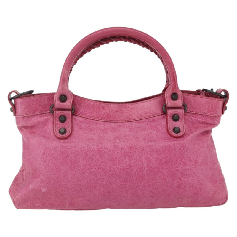 【日本直送】BALENCIAGA The Town 手提包 皮革 2way 粉紅色 103208 Auth am10166V-1