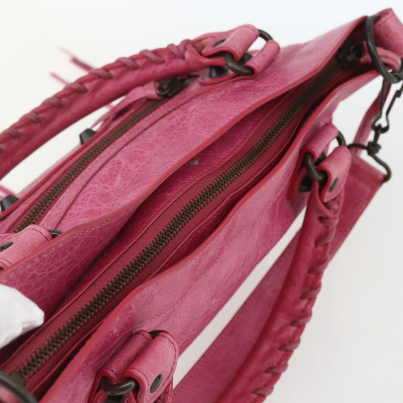 【日本直送】BALENCIAGA The Town 手提包 皮革 2way 粉紅色 103208 Auth am10166V-5