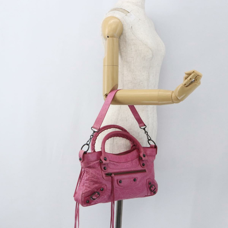 【日本直送】BALENCIAGA The Town 手提包 皮革 2way 粉紅色 103208 Auth am10166V-24