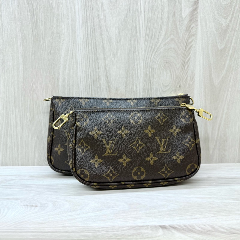 LV原花綠背帶五合一麻將包M44813-2