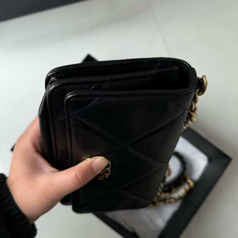 全新閒置 大全配🈶購證❤️ 香奈兒 #19bag #woc #黑金 #黑色-5