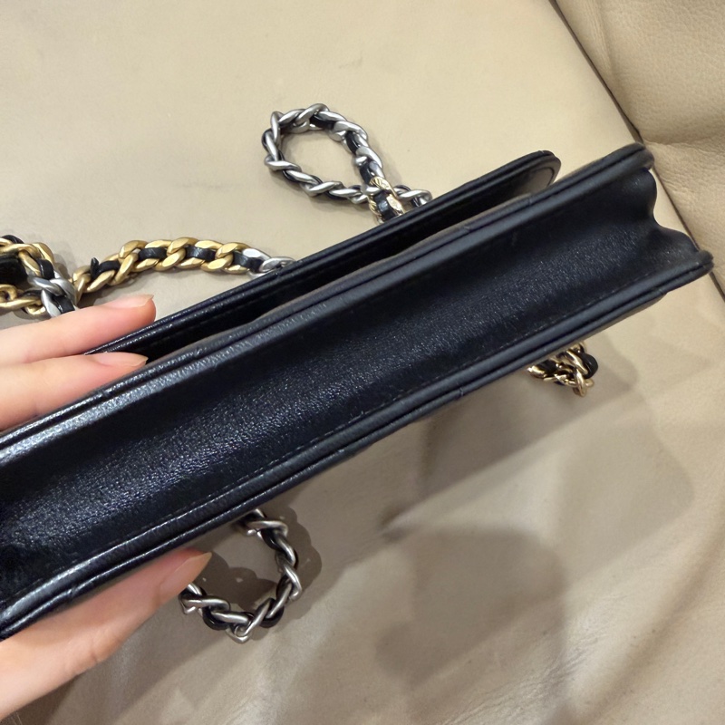 全配🈶購證 芯片款❤️ 香奈兒 #19bag #woc #黑銀 #mini-14