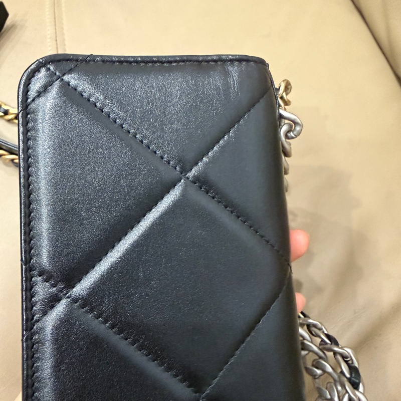 全配🈶購證 芯片款❤️ 香奈兒 #19bag #woc #黑銀 #mini-18