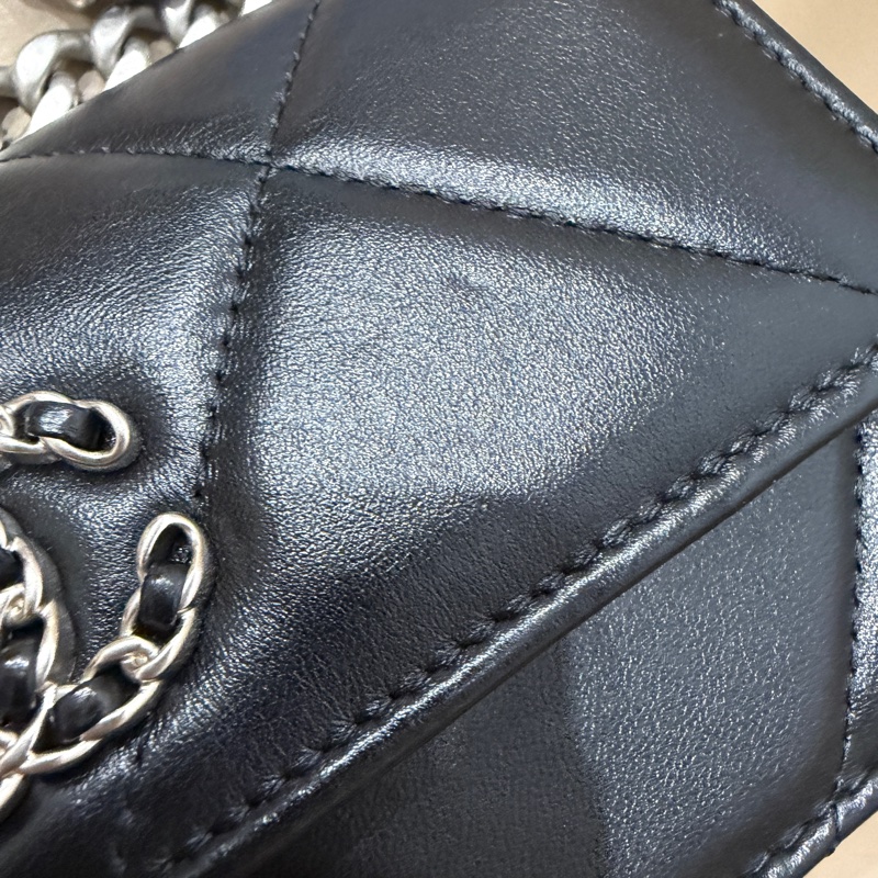 全配🈶購證 芯片款❤️ 香奈兒 #19bag #woc #黑銀 #mini-28