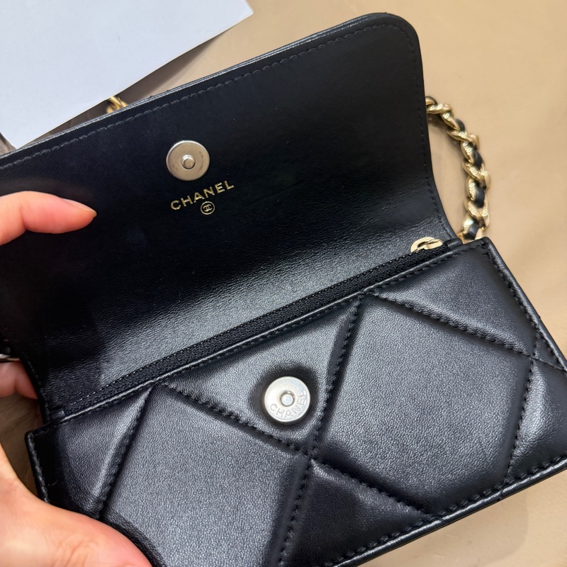 全配🈶購證 芯片款❤️ 香奈兒 #19bag #woc #黑銀 #mini-29