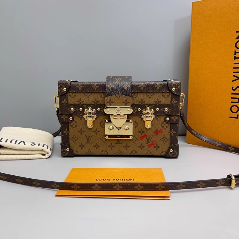 LV路易威登Petite Malle老花焦糖色大號硬盒子-0