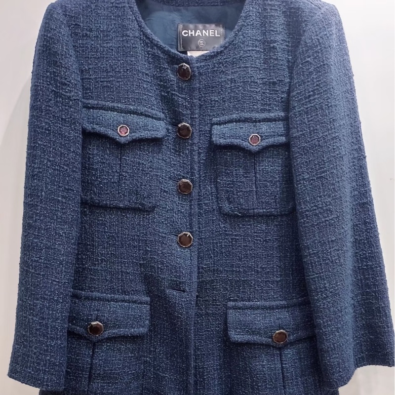 Chanel tweed經典外套🪁寶石釦毛呢外套🧊-7