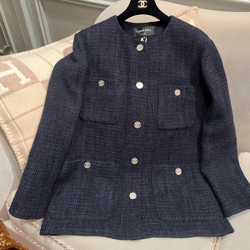 Chanel tweed經典外套🪁寶石釦毛呢外套🧊-11