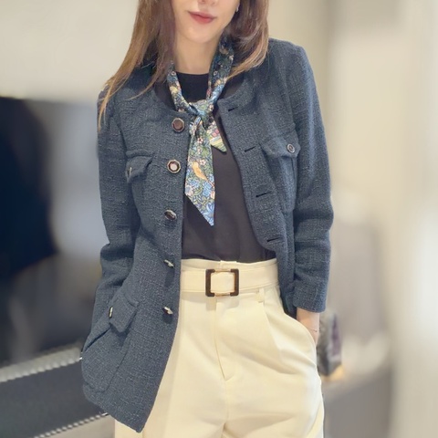 Chanel tweed四口袋外套®️寶石釦香奈兒毛呢外套💎