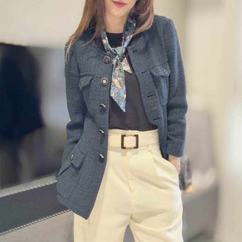 Chanel tweed四口袋外套®️寶石釦奢華高級圓領毛呢 💎💥💥-4