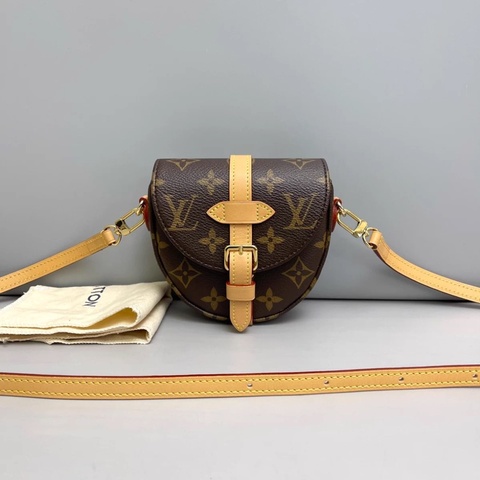 LV路易威登 老花迷你馬鞍包盾牌包 芯片款