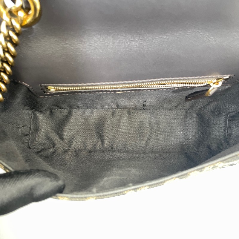 Fendi 新款金標logo老花法棍鏈條斜背包肩背包-8