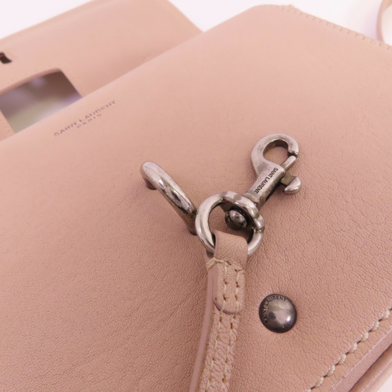 SAINT LAURENT 牛皮皮革2Way Shoulder Bag銀扣手挽肩背兩用袋-11