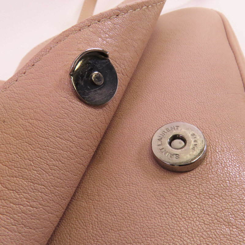 SAINT LAURENT 牛皮皮革2Way Shoulder Bag銀扣手挽肩背兩用袋-13