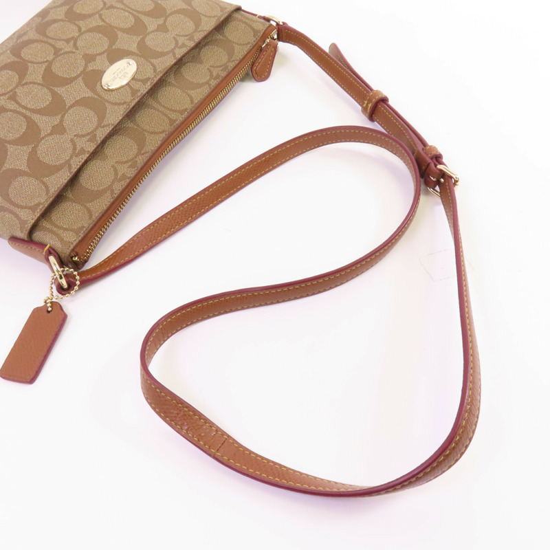 COACH 塗層帆布Shoulder Bag金扣肩背袋-4